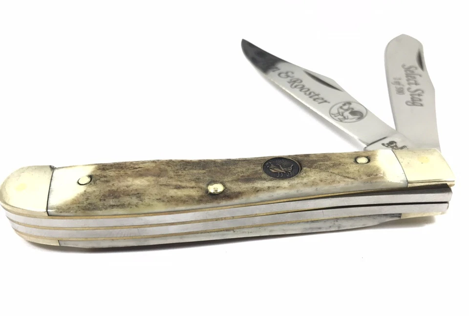 Navaja de bolsillo plegable Hen & Rooster 412 DS Stag Trapper Alemania Bertram 3116-NO Foto 3 de 4