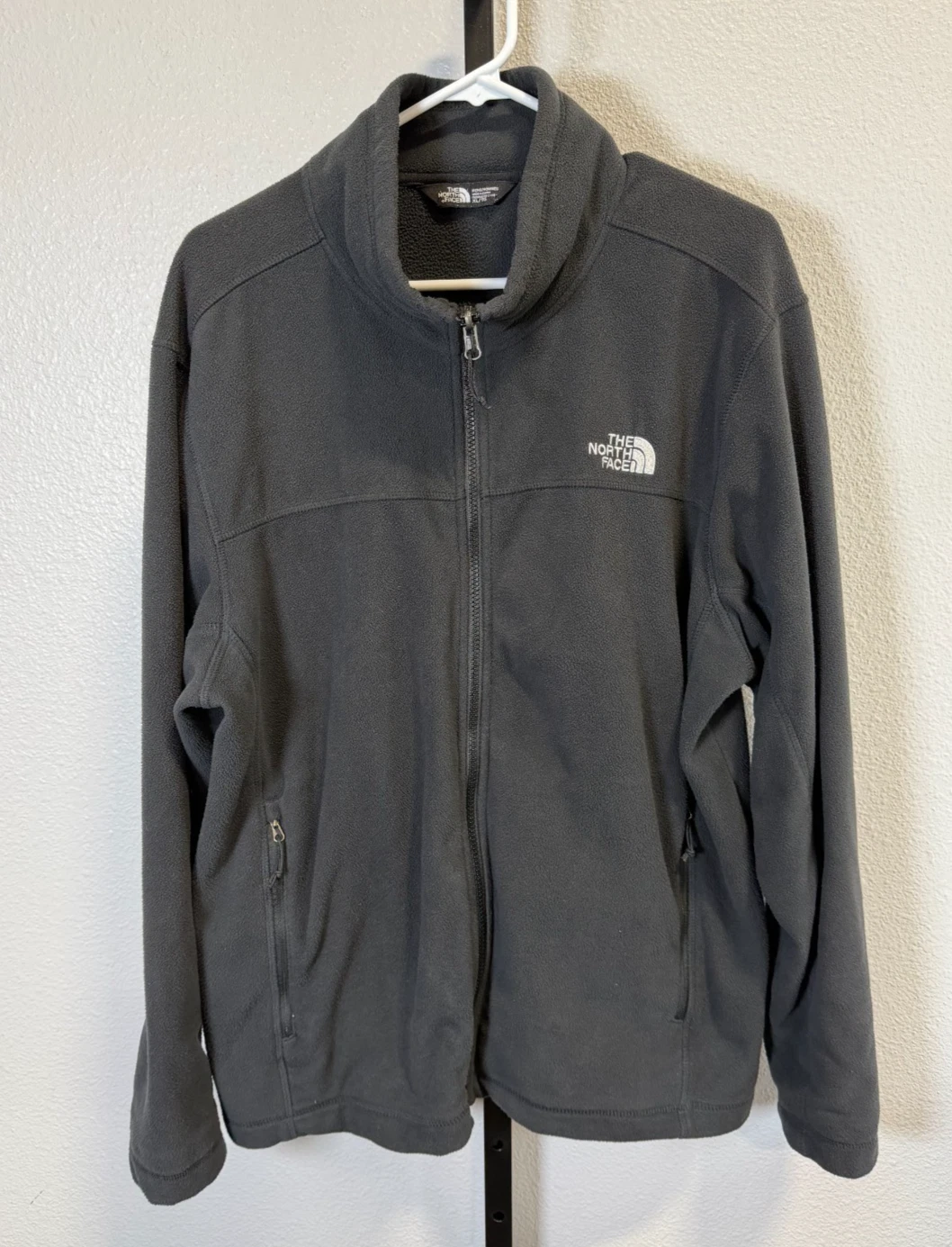 The North Face Mens Black Full Zip Fleece Jacket Size XL Casual Winter