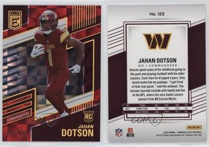 2022 Panini Donruss Elite Rookies Red /399 Jahan Dotson #123 Rookie RC