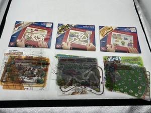 Group Of 3 Etch A  Sketch Action Pack Games & Puzzles 1981 - reusable templates