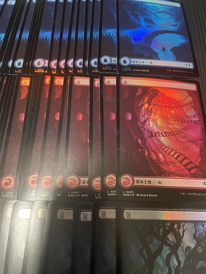 100× MTG Wilds of Eldraine FOIL Basic Land Plains Swamp Island Mountain Forest - Image 4 of 4