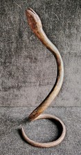 Belle Sculpture Fer Forgé Serpent Ancien Pied De Lampe Art Populaire Brutaliste.