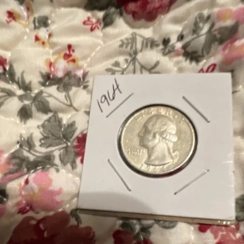 1964 Washington Quarter Silver 25C US Coin 0.9 Fineness Uncertified Collectible