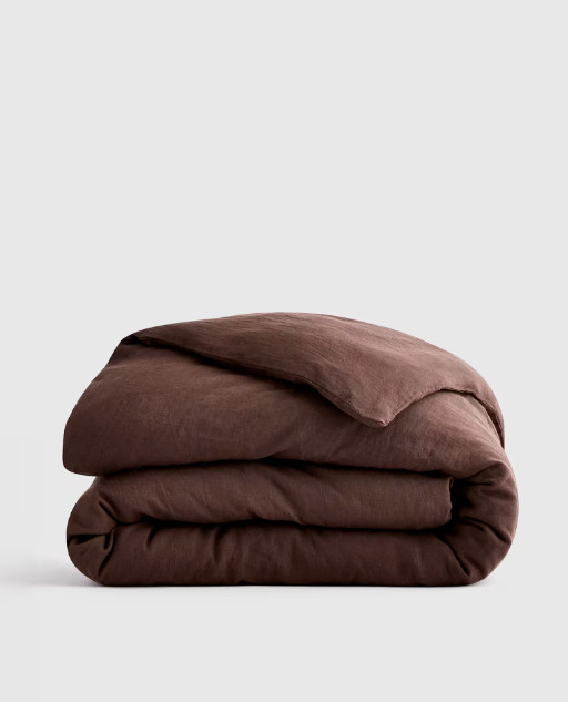 NWOT Quince Full Queen Duvet Cover Only Linen Flax Espresso