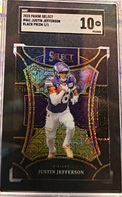Panini 2023 Select Justin Jefferson #461 Suite Level Black Prizm 1/1 SGC 10