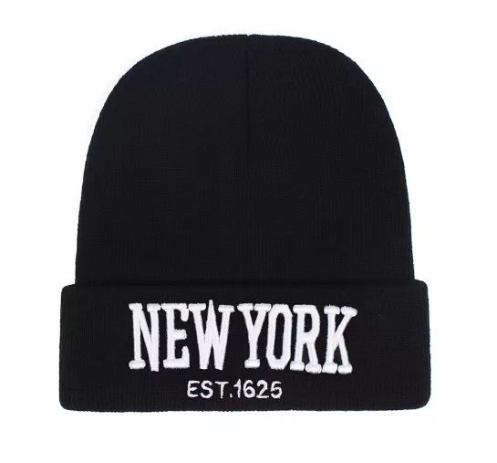 New York Beanie Cap Skullies Embroidered USA Unisex Winter Warmer Free P&P