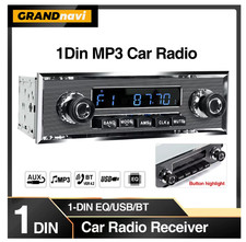 Autoradio 1 din Bluetooth MP3 Stil Retro Fm USB Aux Eq Grandnavi Auto