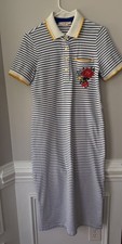 Tory Burch Women’s Polo Dress Striped Long White /Blue /Yellow Size M