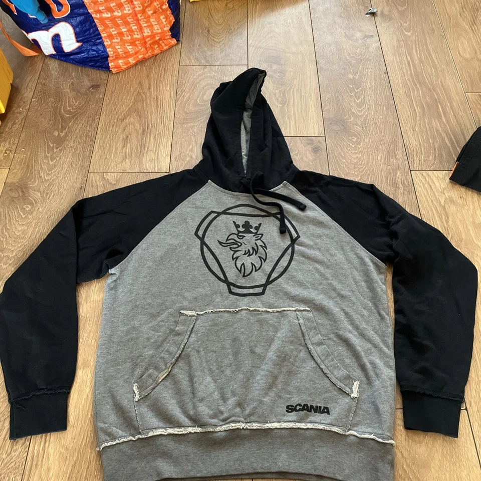 Sweat à capuche Scania gris/noir vêtements de travail/camion/extérieur/loisirs/sport Large - Photo 1/4