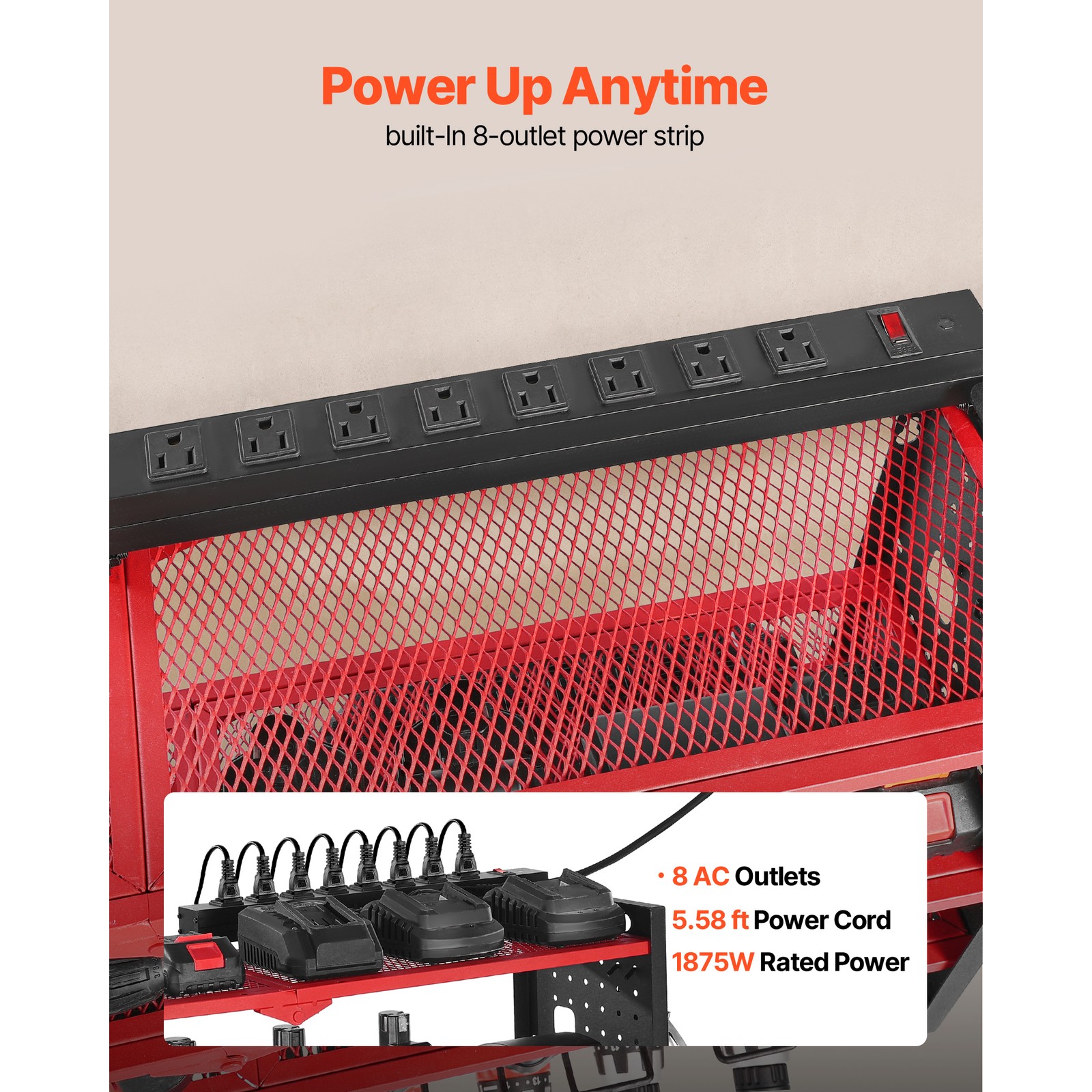 Uimoso 4-Layer Power Tool Organizer with Charging Station and Drill Storage