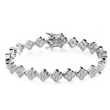 D Color Moissanite Clover Tennis Bracelet Women 925 Sterling Silver Pass Tester
