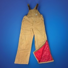 Carhartt Double Knee Overalls Insulated Distressed Made in USA Size 44