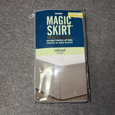 MAGIC SKIRT Tailored 15" Drop Length Queen Gray Bed Skirt NO LIFTING 20502