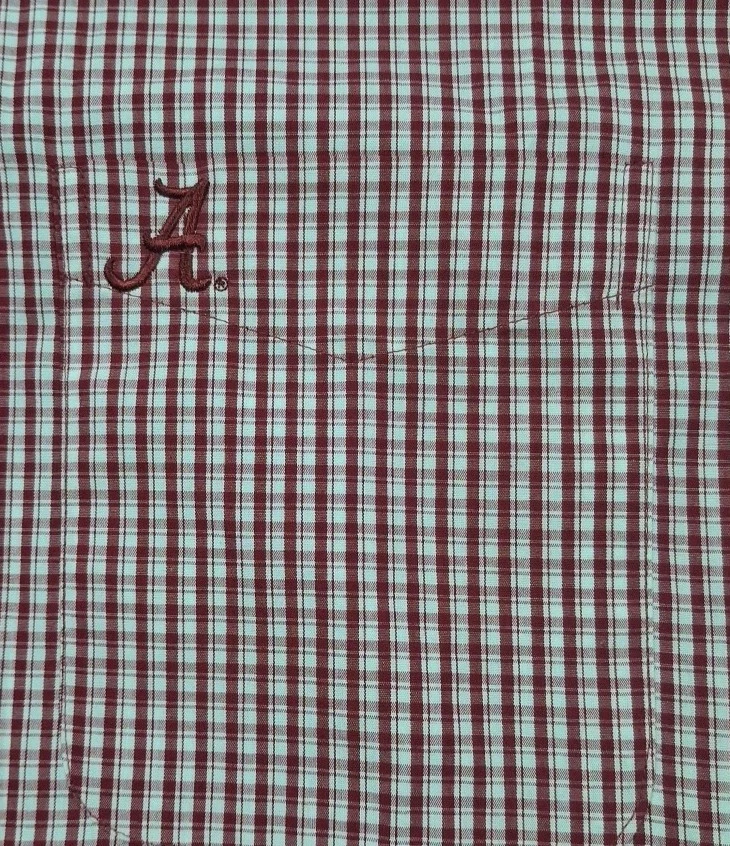 VTG Arkansas Razorbacks ANTIGUA LONG SLEEVE BUTTON UP Red Plaid SHIRT SIZE XL  - Image 3 of 4