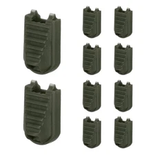 Zipper Pull Tabs Cord End Tips Shoelace End Clips - (10 Pack, Navy Green)