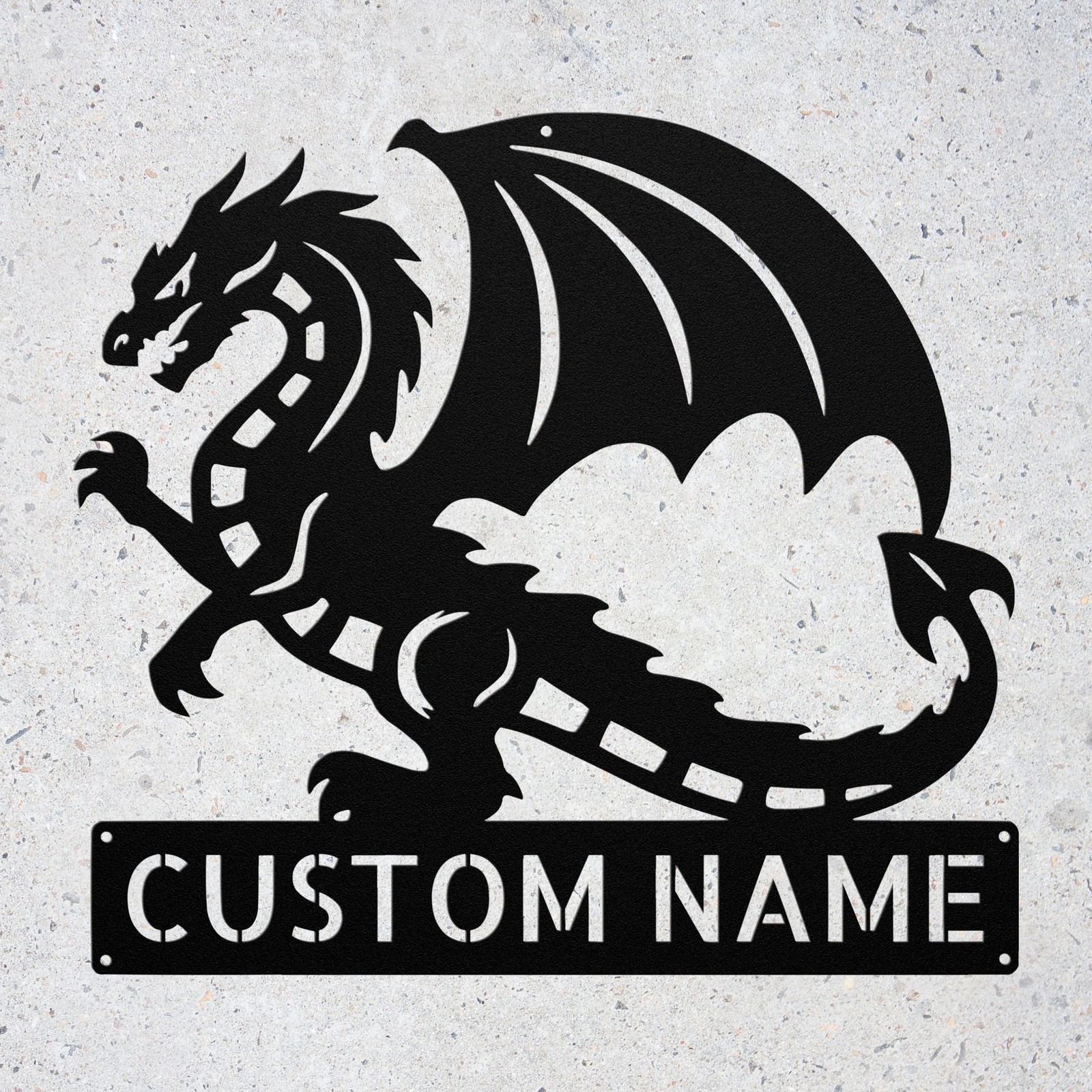 Custom Dragon Metal Sign Personalized Fantasy Art Decor Plaque Gift for Home