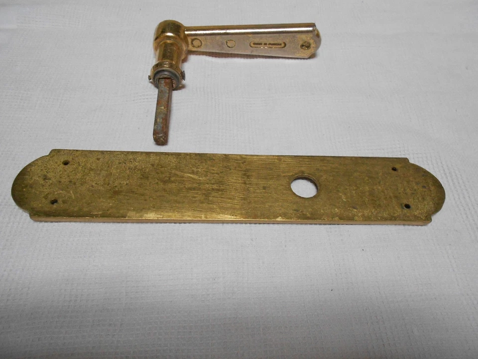 1 Poignée de Porte et plaque de propreté Perlées Vintage en bronze Laiton - Photo 3/4