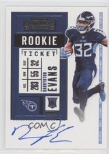 2020 Panini Contenders RPS Darrynton Evans #133 Auto 0p5o