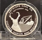 Rare Vintage Nerco 1oz Silver Round Antelope Coal Co 1990