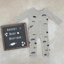 KYTE BABY Gray Cars Coverall Romper Outfit Size 3-6 Months