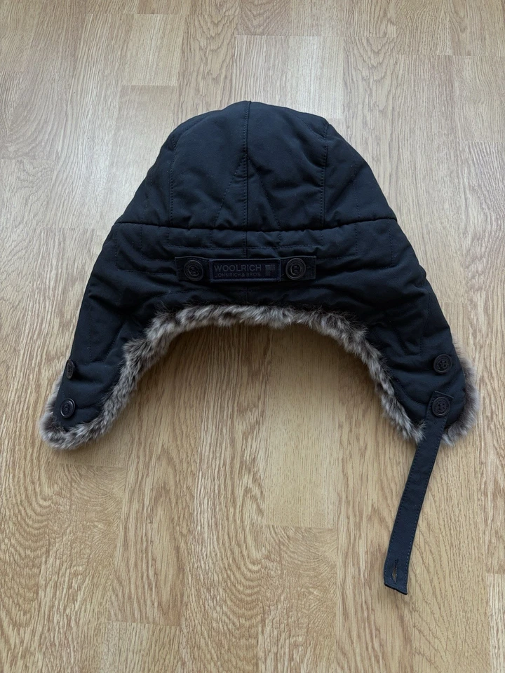 Woolrich Rabbit Fur Hat With Ear Flaps Winter Size Large Black Ushanka EarFlap - Image 4 of 4
