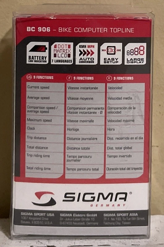Sigma Sport Germany BC 906 Fahrradcomputer Topline - Neu im Karton - Bild 2 von 2
