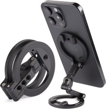 Dual Magnetic Ring Phone Mount Foldable 360 Rotation CNC Aluminum Stand 1 4"