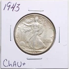 1943 50C Walking Liberty Half Dollar in Choice AU+ Condition #5572