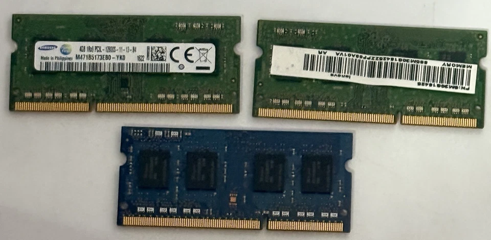 12GB (3x4GB) DDR3 PC3L-12800S Sodimm Laptop RAM Memory 2 Samsung And 1 Hynix - Image 3 of 4