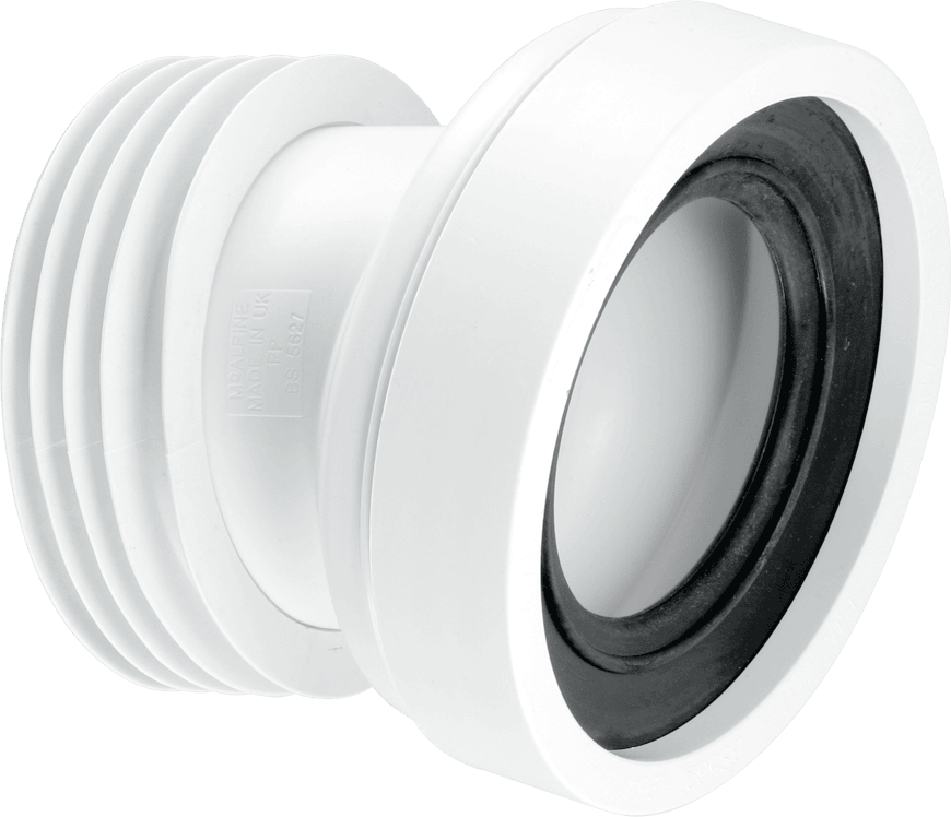 McAlpine WC-CON7A 14 Degree Angle Rigid WC Connector, White