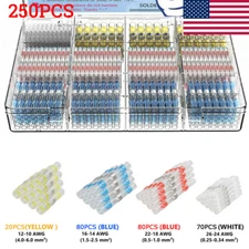 250pcs Solder Seal Sleeve Heat Shrink  Wire Butt Connectors Electrical Terminals