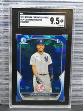 2023 Bowman Chrome Sapphire Brandon Mayea 1st Prospect #BCP-188 SGC 9.5 Yankees