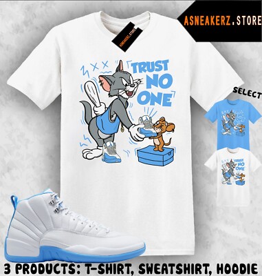 Shirt Match AJ 12 Melo 2025 Sneaker Matching Trust No One Cat And Mouse T-Shirt