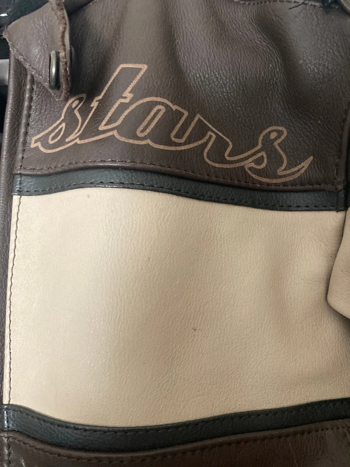 Chaqueta de cuero Alpinestars DRIFT XS EE. UU. 36 EUR 46 blanca marrón con forro Foto 4 de 4