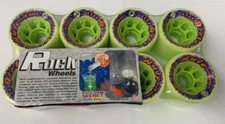 Rare Nos Hyper made Rock Rule 62mm speed roller skating wheels Poly BD green wh