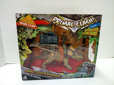 LANARD TOYS~PRIMAL CLASH~DINO COMMANDER~BEAST TAMING SQUAD~TRICERATOPS & FIGURE