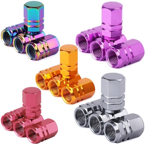 1x Aluminum Car Tire Valve Caps Tyre Valve Stem Cover Air Dust Wheel Rim ♢ - Picture 4 of 28