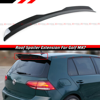 FOR 2015-2018 VW GOLF 7 MK7 HATCHBACK GLOSSY BLACK REAR ROOF SPOILER EXTENSION
