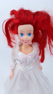 Ariel The Little Mermaid Doll Disney Tyco Red hair Wedding Dress Vintage 1990s