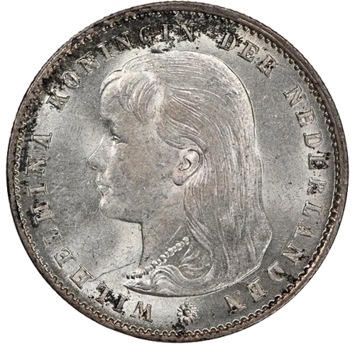 1894-Netherlands 25c - Wilhelmina (1890-1948) (MS 63-NGC)