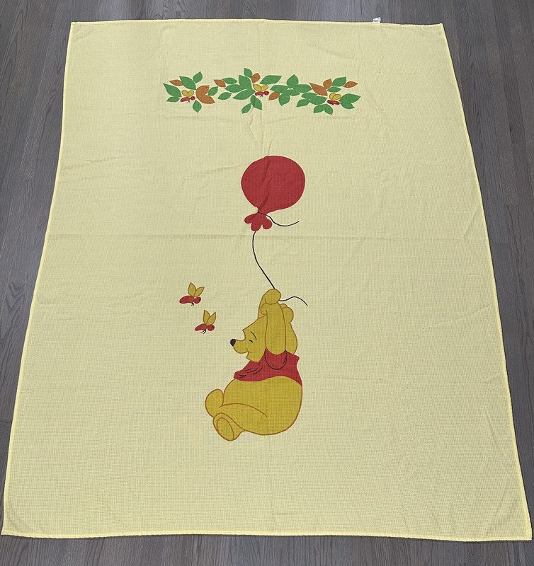 Vintage Disney Winnie The Pooh Waffle Thermal Twin Size Blanket Pooh Bear