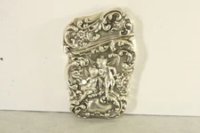 AMERICAN MADE UNGER BROS. STERLING SILVER WINGED CHERUBS ART NOUVEAU MATCH SAFE