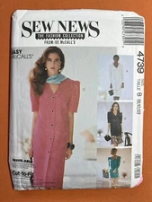 Sew News The Fashion Collection McCall's Pattern 47369 Misses Dress Size 8-12 FF