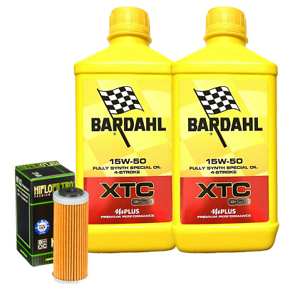 Bardahl XTC 15W50 Öl Wechselset + Filter Für KTM 500 EXC-F Six Days 2021