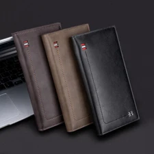 Man's RFID Blocking Wallet Leather Handbag Clutch Bag Foldable Credit Card Purse