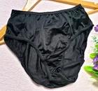Vintage 100% Nylon Panty Silky Black Sissy Sheer Brief Size 6-7 Hip 35-39"
