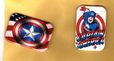 CAPTAIN AMERICA     2  MAGNETS OR ,BUTTON,  PINBACK  2"X3" W/ ROUNDED CORNER