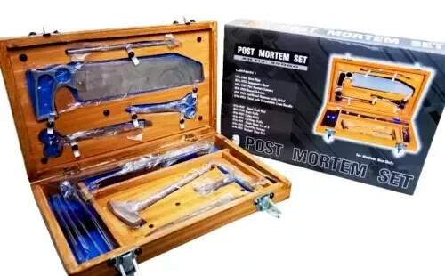 Post Mortem Instrumentenset/Autopsie/Dissektionskit Anatomie 19-teilig Holzkiste - Bild 2 von 9