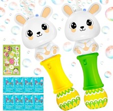 SpringFlower Bubble Blower Wand, Automatic Bubble Blower with Light for Kids, Bu