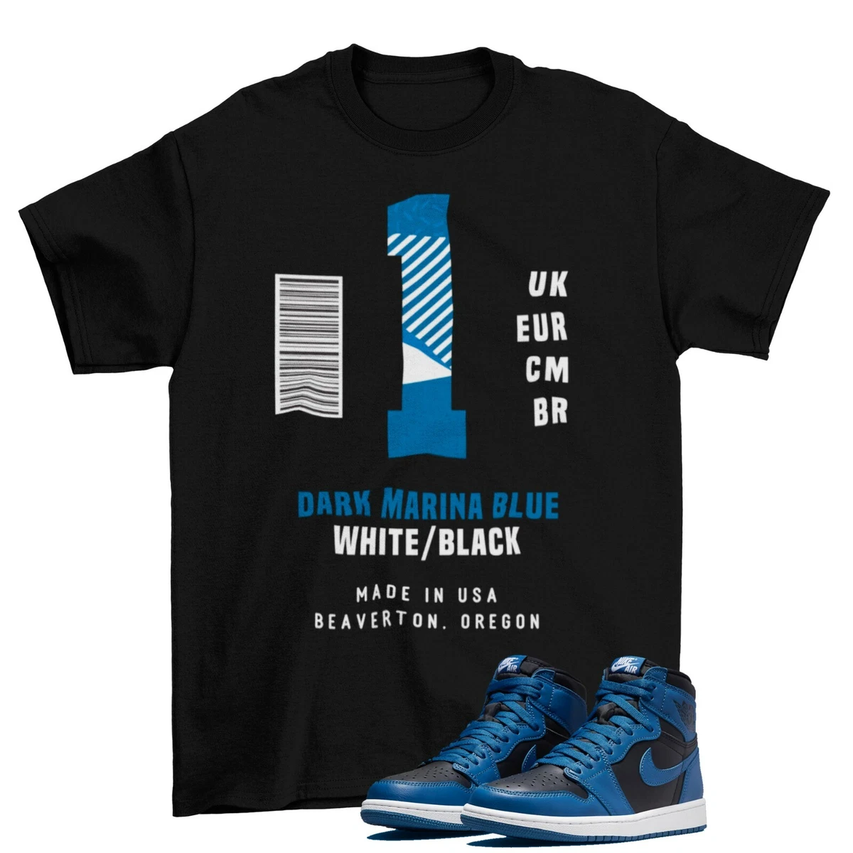 jordan 1 dark marina blue shirt